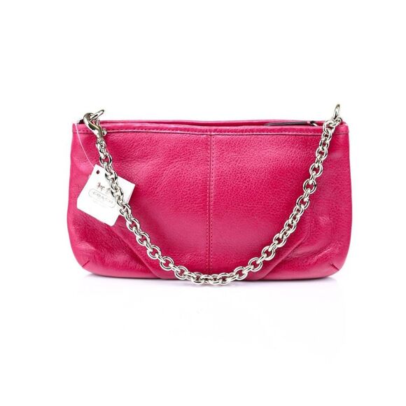 NWT Coach Leather Madison Chain Wallet Clutch MAGENTA - Picture 6 of 9